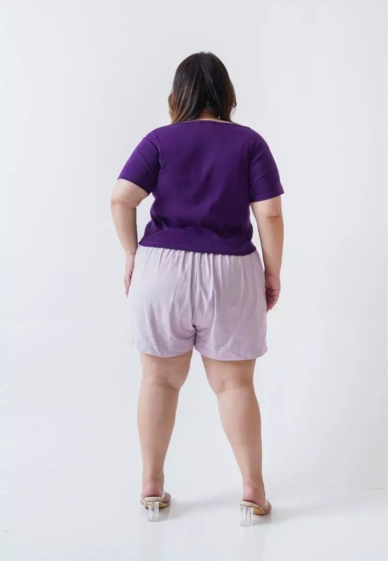 plus size marcia crop top purple