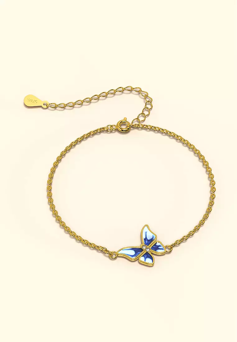 Alice Butterfly Gold Stainless Steel Bracelet