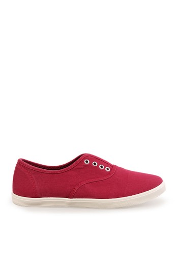Women Red Laceless Sneakers