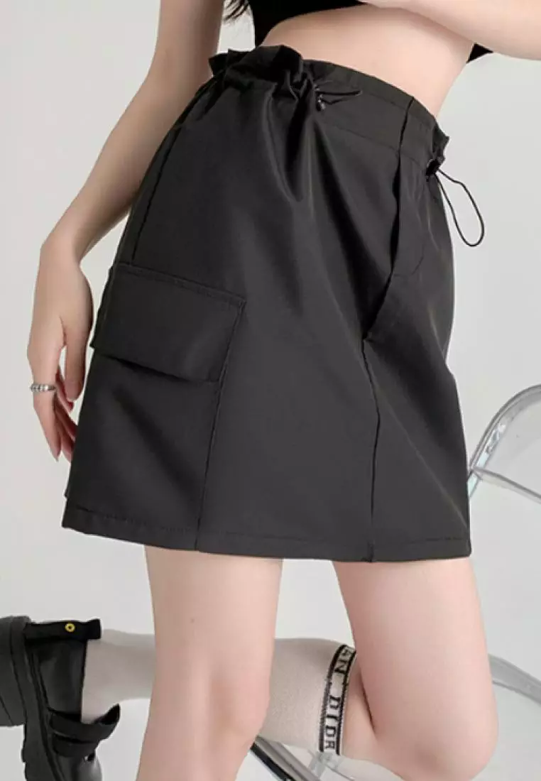 全新工裝運動風半身裙K070805BK