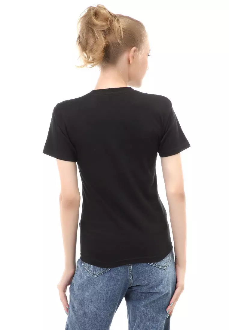 Genevie T-Shirt Kaos Kasual Wanita All Is Well Short Sleeve Material Cotton Combed ORIGINAL - Black