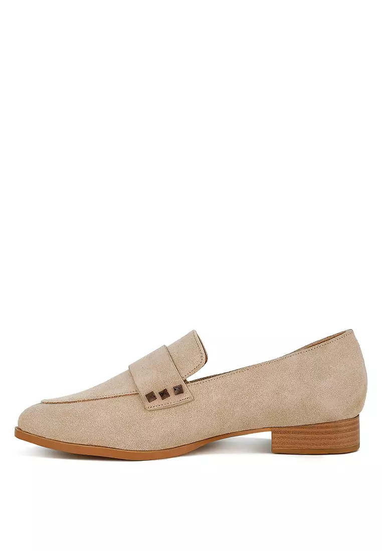 Sand Studded Suede Loafers