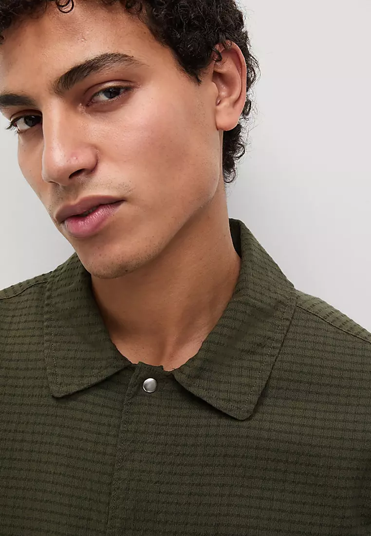 Cotton Rich Striped Overshirt