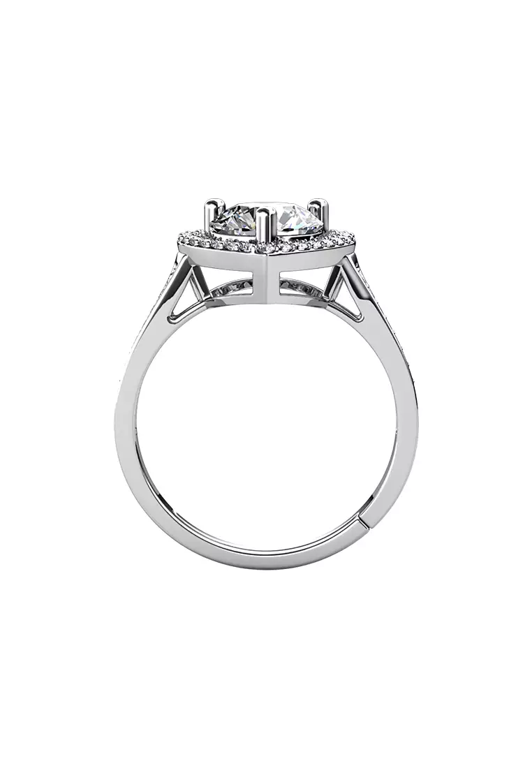 Berlian Moissanite Mon Amour Ring [GRA CERTIFICATE MOISSANITE DIAMOND] - Cincin 1carat Moissanite Diamond 925 Silver Celesta by Her Jewellery