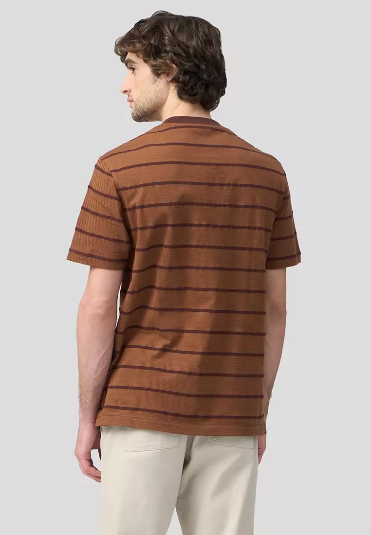 Regular Fit Stripe T-Shirt In Jacquard Knit