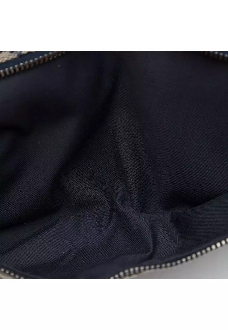 Pre-Loved Gucci Gg Canvas Web Double Pocket Belt Bag