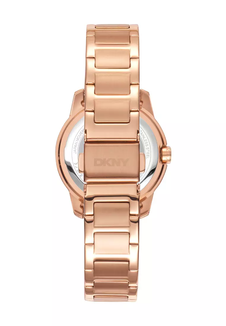 DKNY Park Ave Midi Rose Gold Stainless Steel Analog Quartz Watch For Women DK1L020M0055