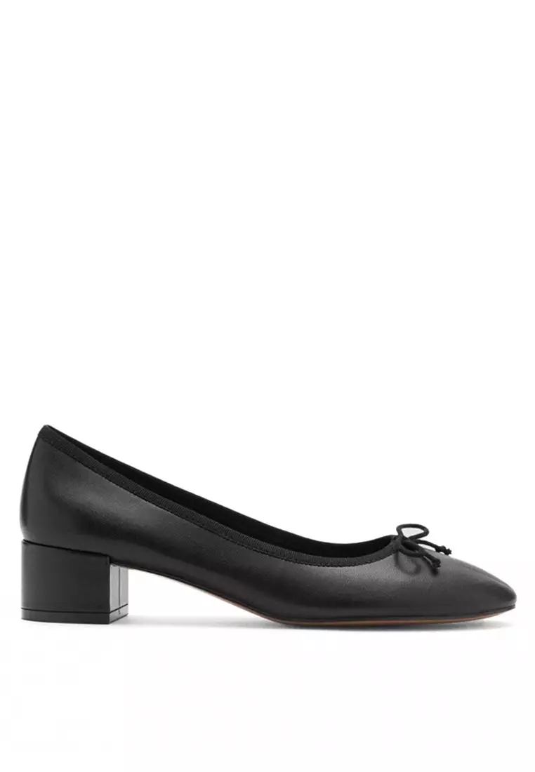 Discount on Mango  shoes - SKU: Heeled Leather Shoes With Bow