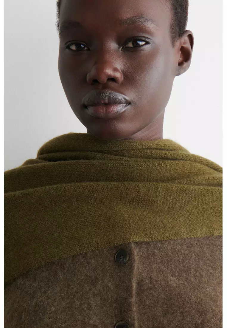 BRUSHED-CASHMERE CREW-NECK CARDIGAN