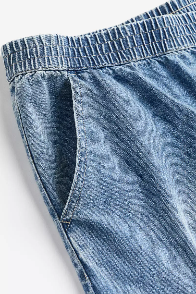 Wide denim joggers