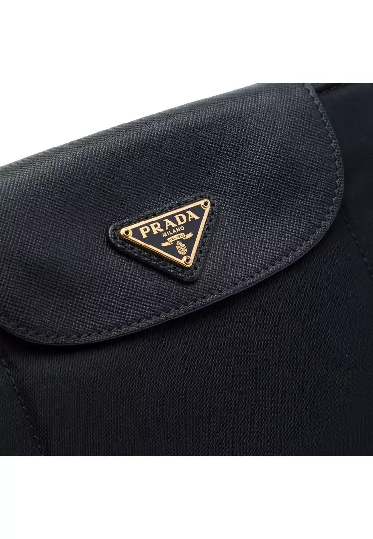 Pre-Loved Prada Saffiano Trimmed Tessuto Crossbody