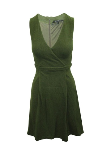 GUCCI green gucci Green V-neck Wool Dress 04AF9AA3A76D57GS_1