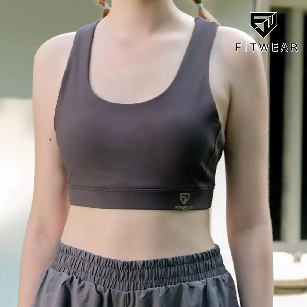 Fitwear - Sportbra Olahraga Wanita SAMANTHA [CAGED PLAIN] - COOL GRAY