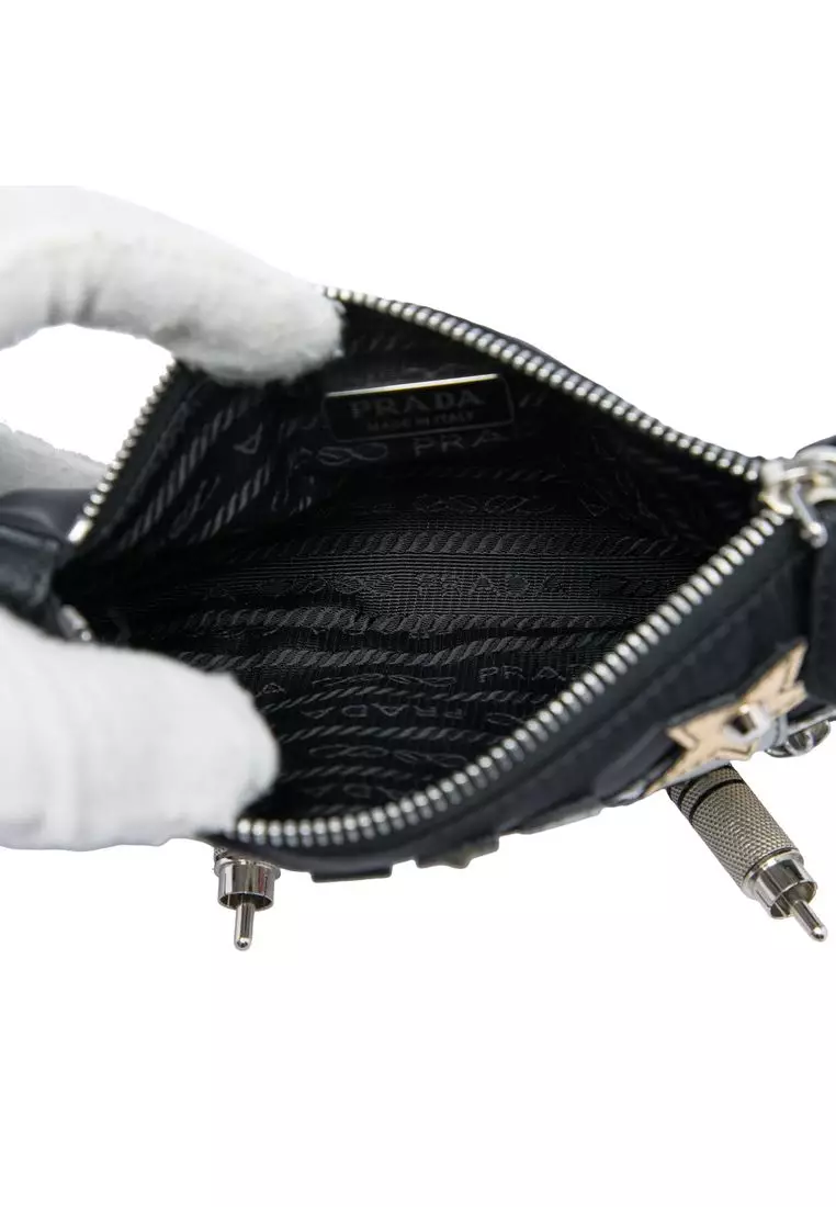 Pre-Loved Prada Tessuto Saffiano Robot Chain Shoulder Bag