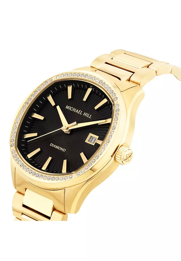 Buy Michael Hill Men's 0.60 Carat TW Diamond Quartz Yellow Gold Tone