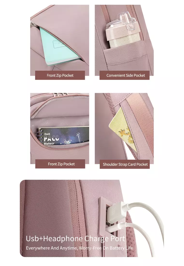 Urban Casual Shockproof 15.6 Laptop Compartment Waterproof Backpack for Women