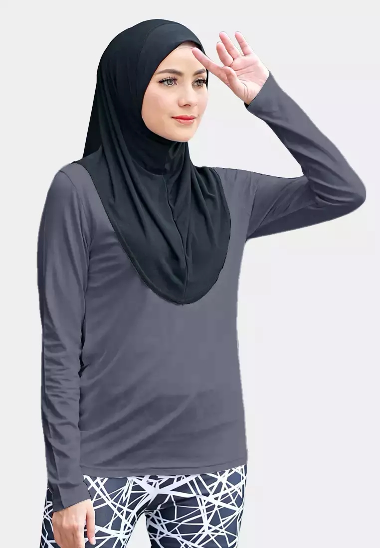 Zelena - Oshea Base Layer Sporty | Kaos Olahraga Wanita - Dark Grey - XL 
