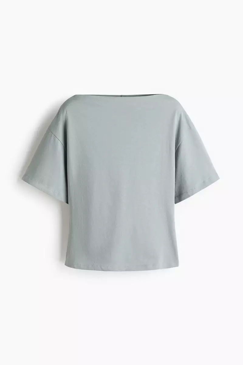 Boat-neck cotton top