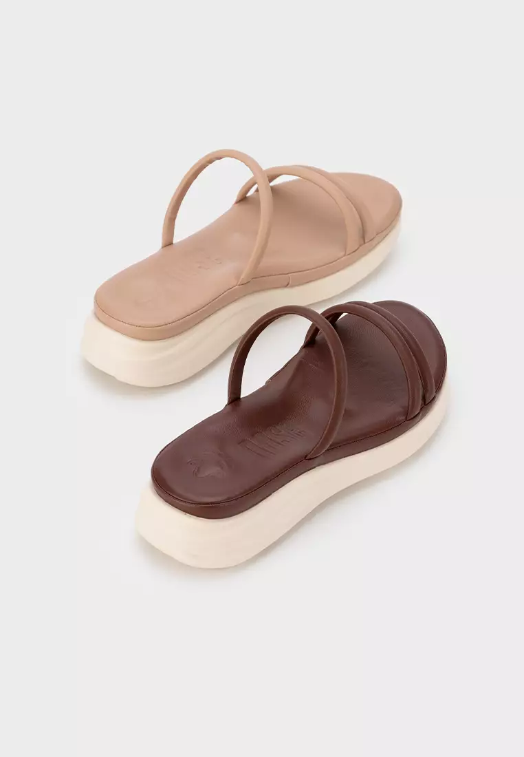 CHUNKY SPORTY STRAP PADDED PLATFORM SLIDE