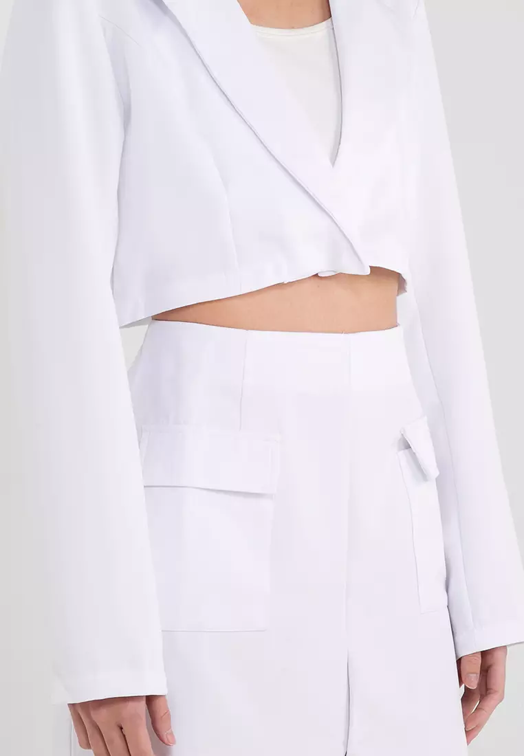 White blazer clearance and skirt set