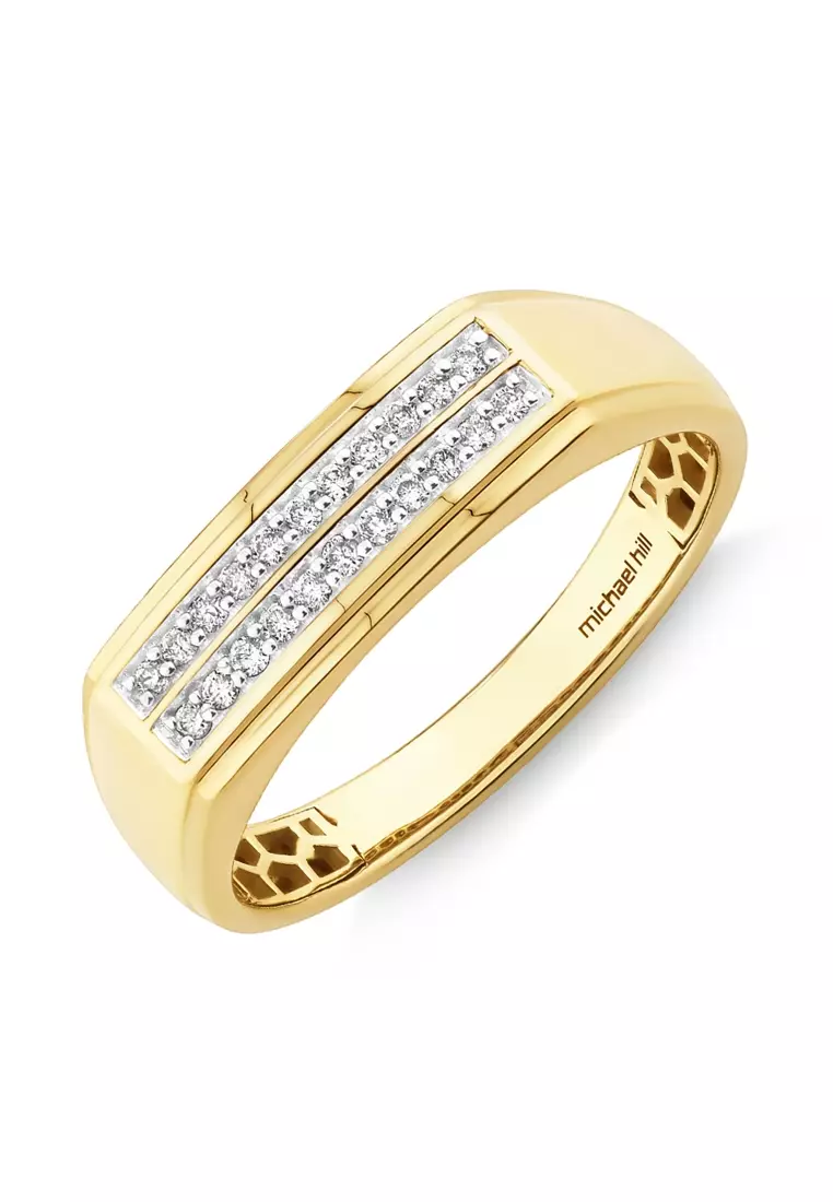 Gold diamond deals rings mens