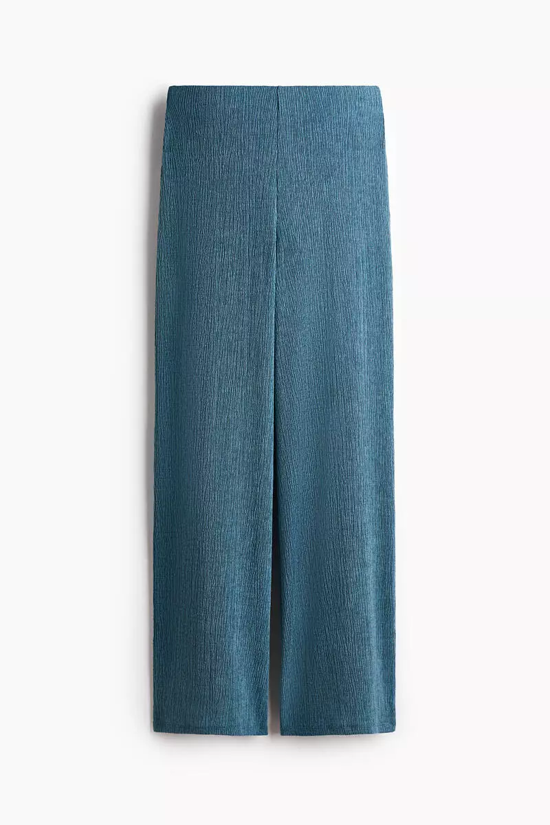 Crinkled jersey trousers