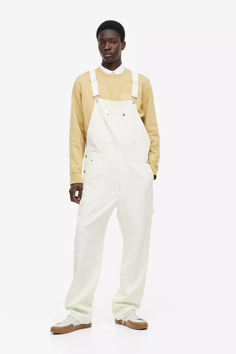 Buy H M Relaxed Fit Linen blend dungarees 2024 Online ZALORA