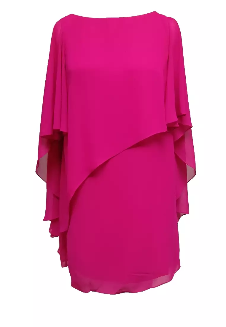 ANNE F Simple soft chiffon short sleeves short dress 2025 Buy