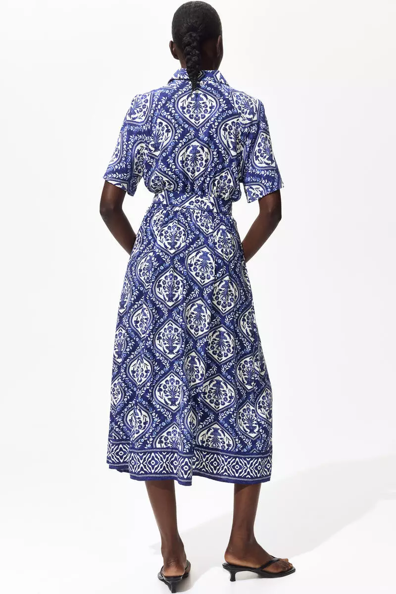 Tie-belt shirt dress