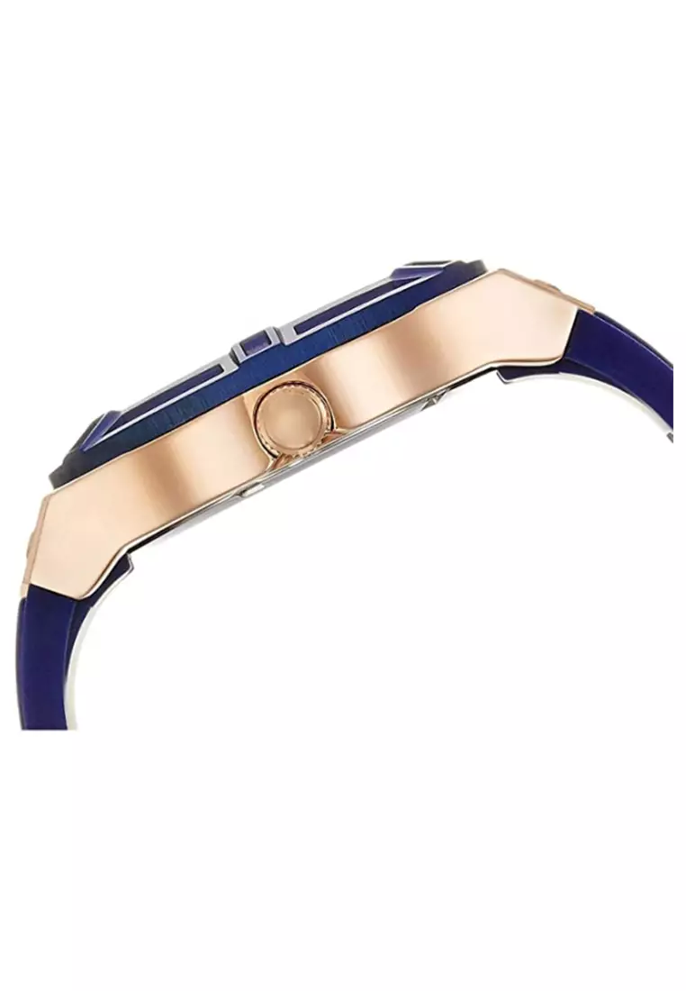 Guess W0571L1 - Jam Tangan Chronograph Wanita - Rosegold - Blue Rubber Strap