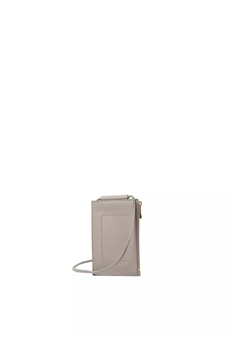 斜背手機小袋 - 灰杏色