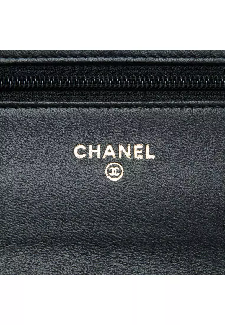 Pre-Loved Chanel Quilted Lambskin Crest Wallet On Chain