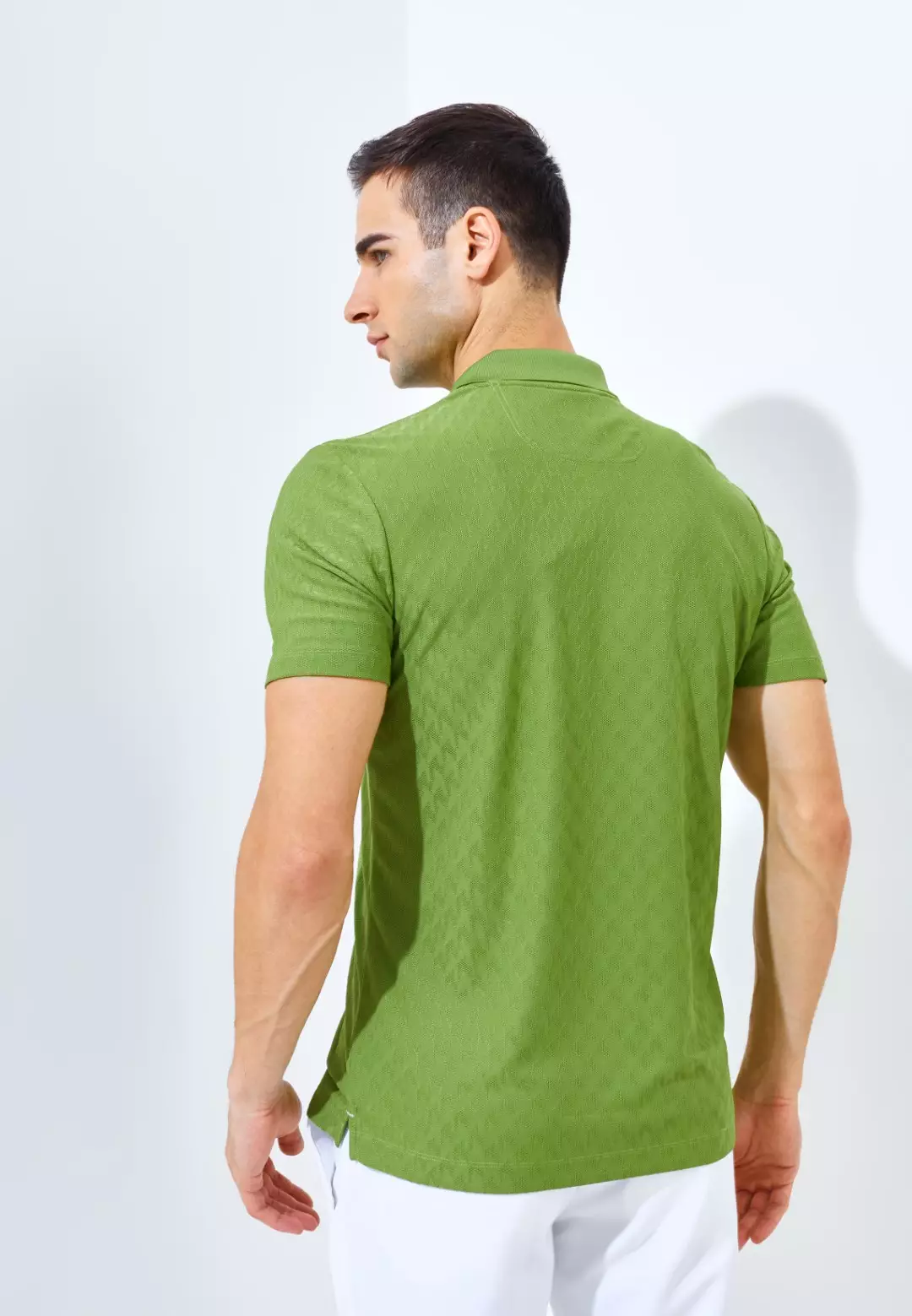 Jack Nicklaus Odyssey Polo Shirt Pria Slim Fit Grasshopper Green