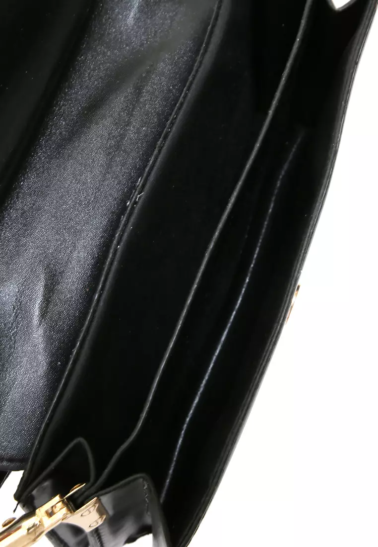 Eilaria Tas Selempang Wanita Shoulder Bag Desain Simple Material Leather ORIGINAL - Black