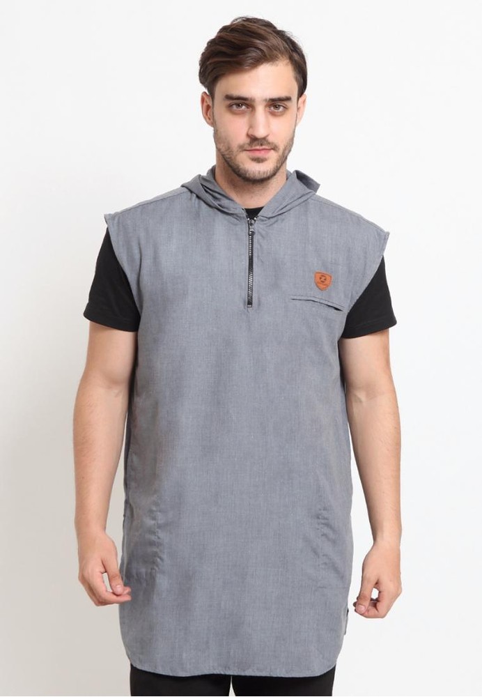 Jual ZAYIDAN Zayidan Rompi  Sholat Hoddie Muslim  Pria  Abu 