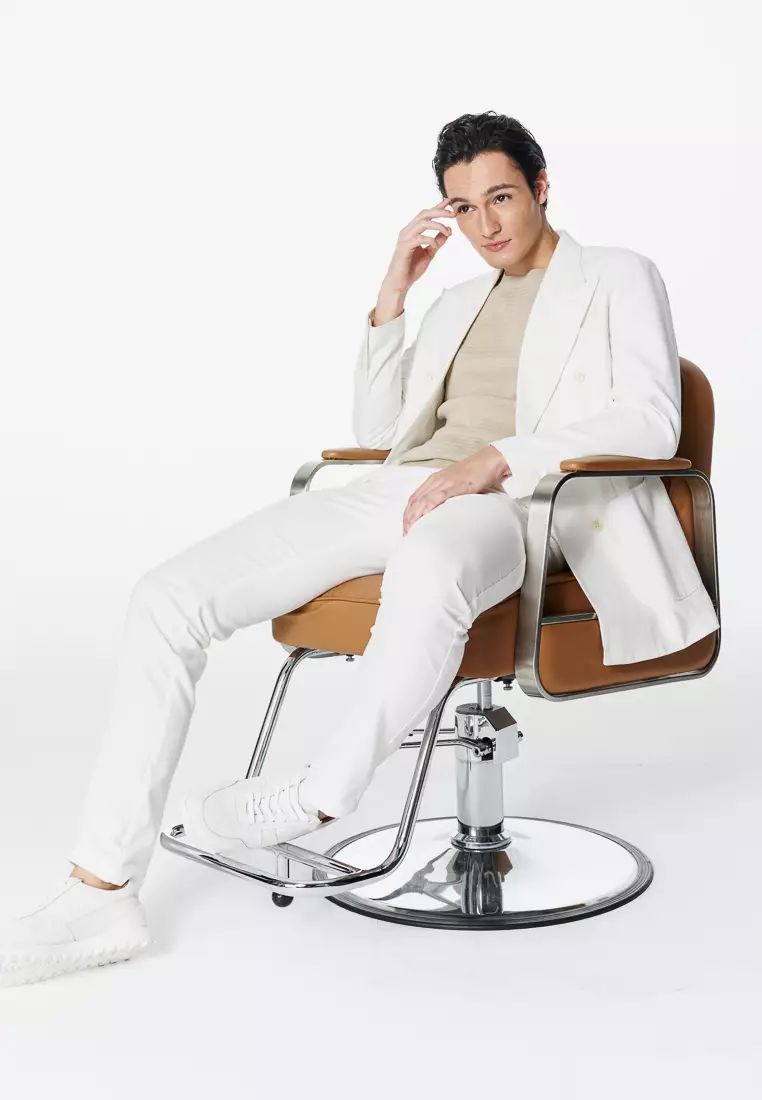 米白寬鬆休閒西裝外套