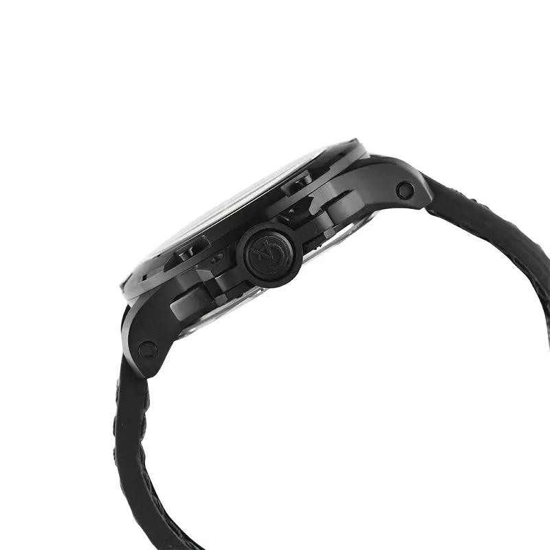 Jam Tangan Pria Alexandre Christie Chronograph AC 6295 MC LIPBAIVBA Men Black Dial Black Leather Strap