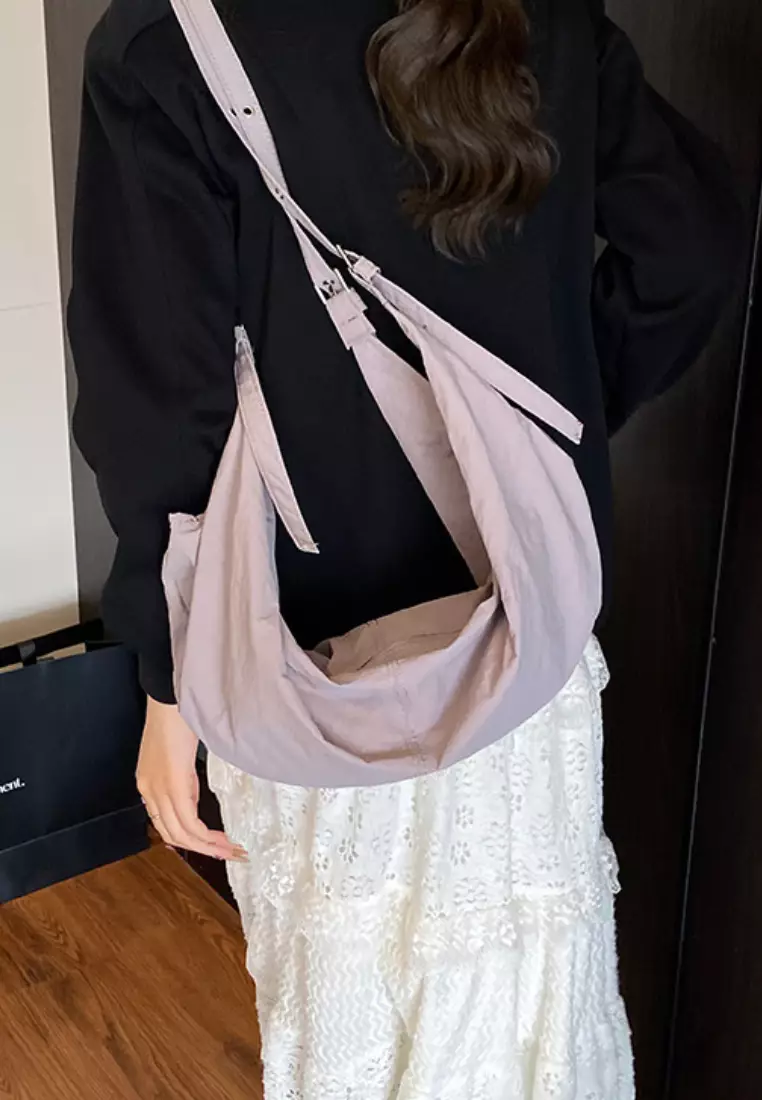 Soft Lightweight Tote Bag Adjustable Strap Commute Crossbody Bag CA26042826GY