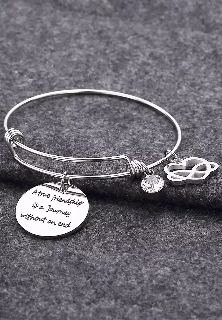 A True Friendship Inscriptions Adjustable Bracelet