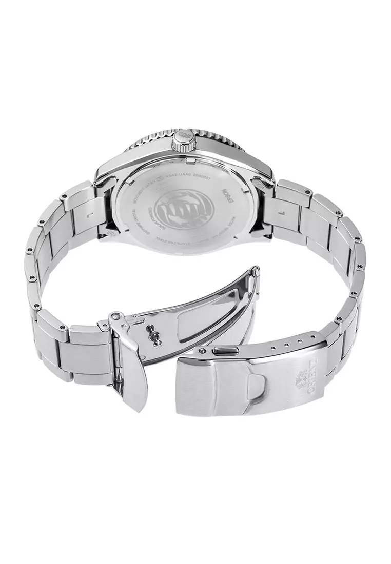 Orient Mako Silver Stainless Steel Analog Quartz Watch For Men RA-WJ0002L10B