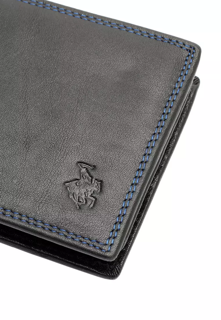 Men's RFID Blocking Tri Fold Wallet (RFID 錢包) - 黑色
