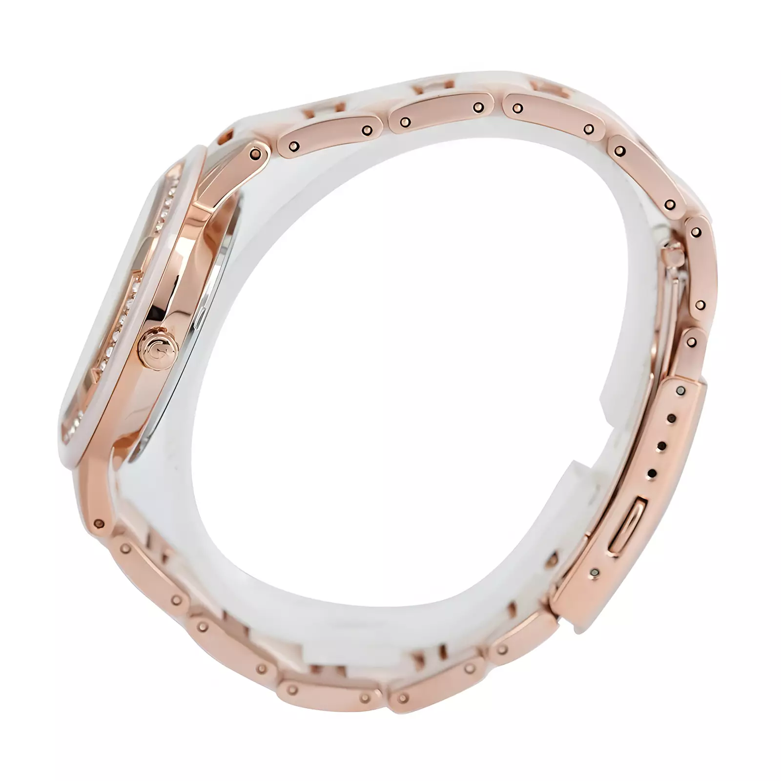 Alexandre Christie Ceramic - Jam Tangan Chronogarph Wanita - Rose Gold Peach - Stainless Steel - 2299 BFBRGLN