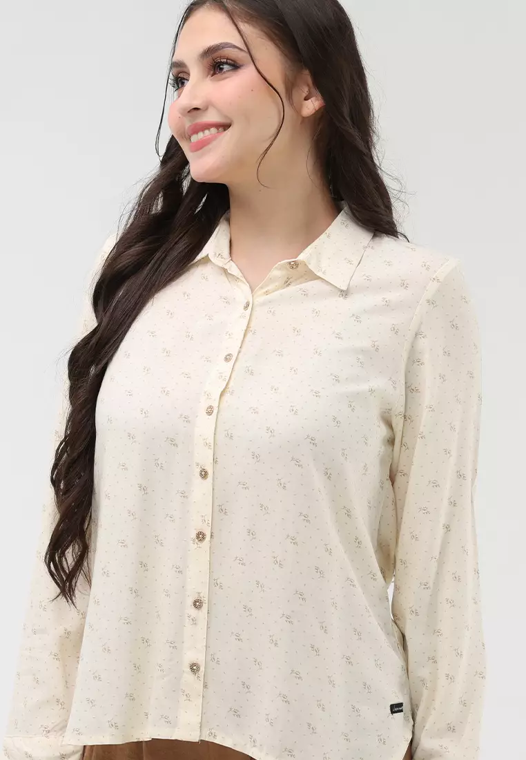 Woven Printed Rayon Long Sleeves Blouse