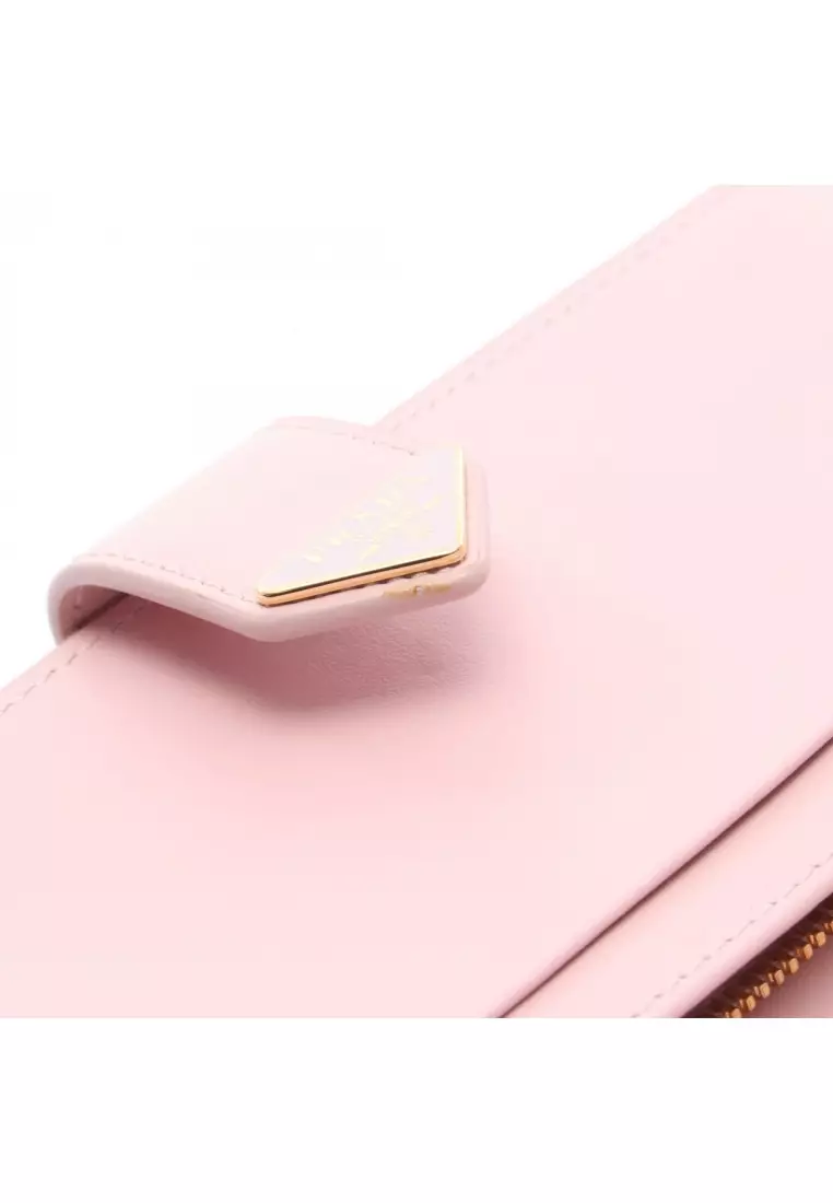 PRADA Pre-Loved Prada SAFFIANO TAB triangle logo Bi-fold Long