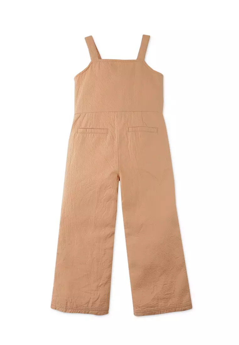 Eunice Strappy Jumpsuit With Front Buttons And Appliques