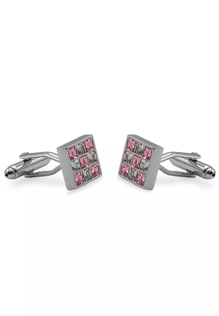 Isla II Pink Diamonte Cufflink