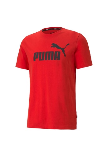 PUMA red PUMA Essentials Logo Men's Tee 64F71AA14F2D93GS_1