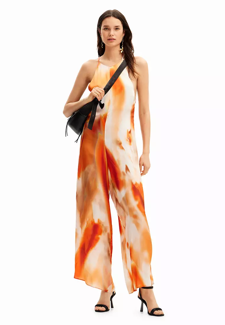 Desigual Woman Abstract halter jumpsuit.