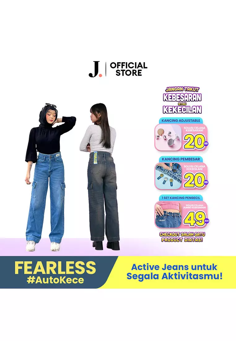 Highwaist Cargo Loose Jeans 463 FEARLESS