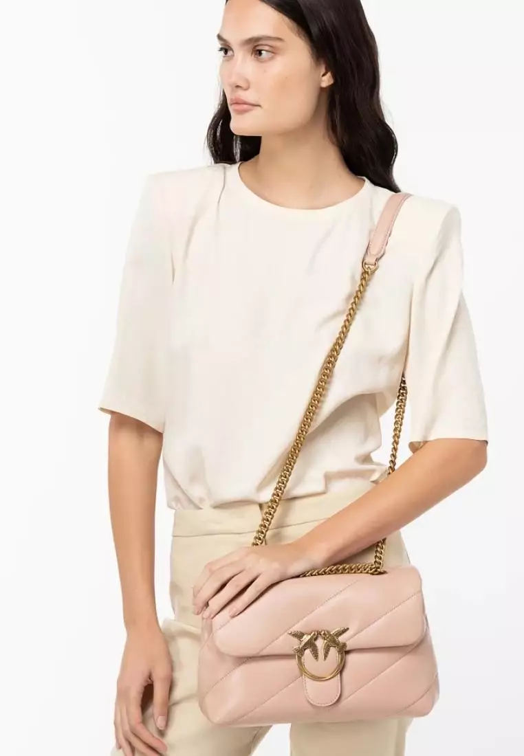 PINKO Classic Love Bag Puff Maxi Quilt Pink